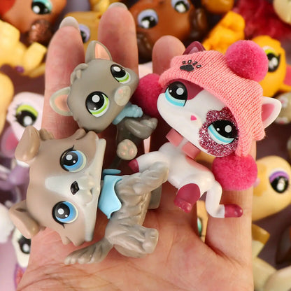 Miniature Animal Figurine Collection: Cats, Dogs, Puppies, Kittens, and Foxes