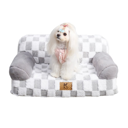 KSIIA Orthopedic Portable Pet Sofa in Larger Size, Made from Jacquard Brushed Polyester with Anti-Slip Features