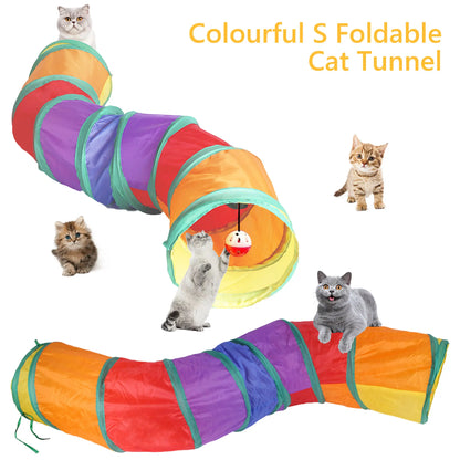 Interactive Cat Toy Set - 22 Pieces for Kittens and Indoor Cats, Featuring Rainbow Tunnel, Feather Teaser Wand, Sisal Mice, Bell Balls, and Crinkle Balls