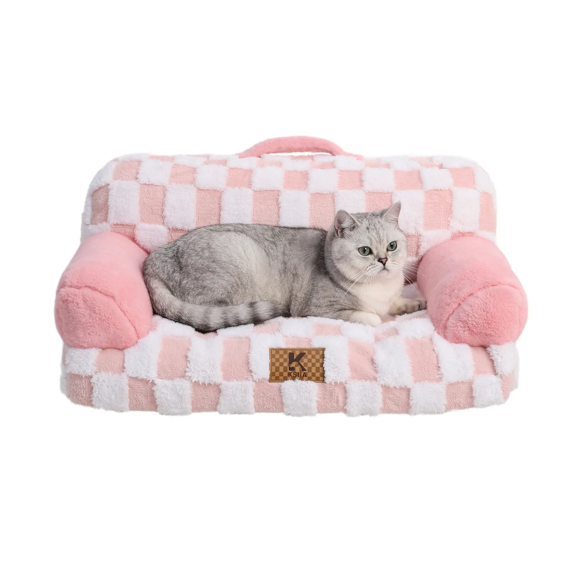 KSIIA Orthopedic Portable Pet Sofa in Larger Size, Made from Jacquard Brushed Polyester with Anti-Slip Features