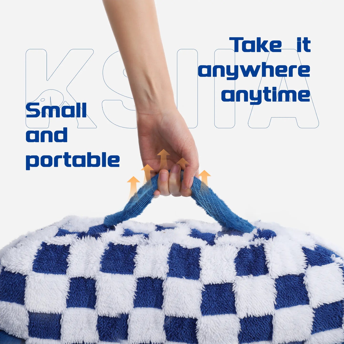 KSIIA Orthopedic Portable Pet Sofa in Larger Size, Made from Jacquard Brushed Polyester with Anti-Slip Features