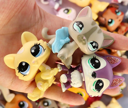 Miniature Animal Figurine Collection: Cats, Dogs, Puppies, Kittens, and Foxes