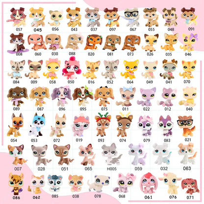 Miniature Animal Figurine Collection: Cats, Dogs, Puppies, Kittens, and Foxes
