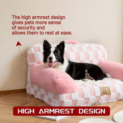 KSIIA Orthopedic Portable Pet Sofa in Larger Size, Made from Jacquard Brushed Polyester with Anti-Slip Features
